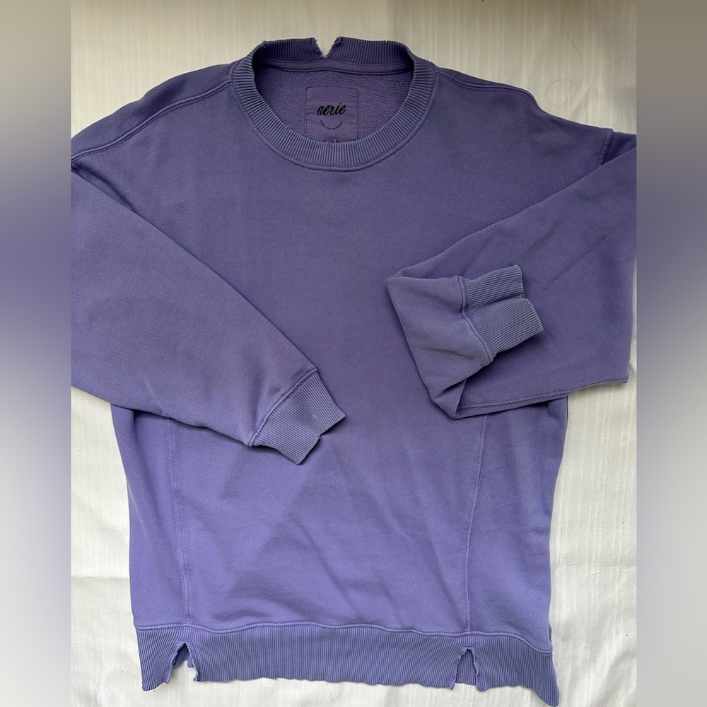 purple aerie oversized crewneck